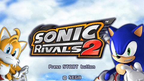 Sonic Rivals 2 title screen for PSP